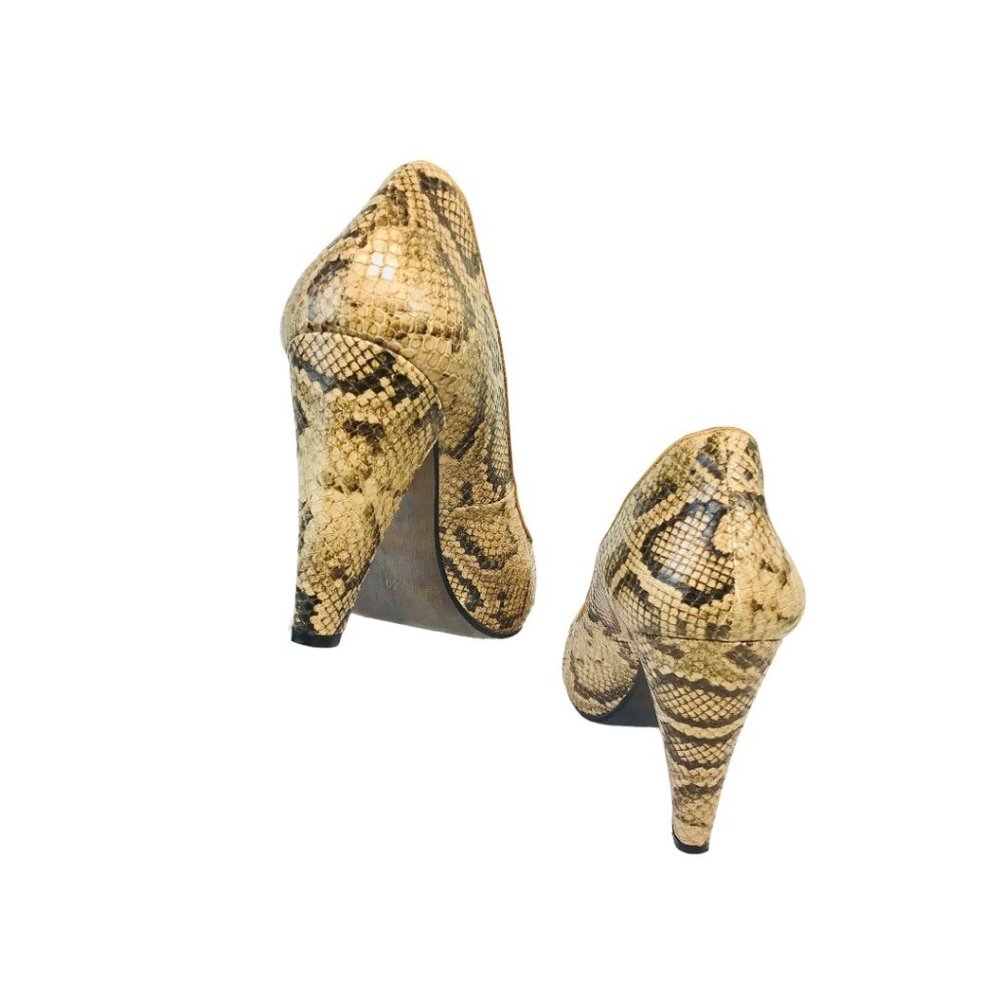 Billi Bi Copenhagen Snake Leather Print Peep Toe High Heel Shoes Pumps Size 40 - Picture 7 of 10